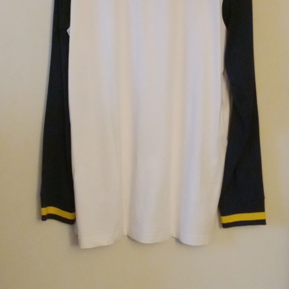 Long sleeve Polo by Karl Kani..size large. White with red, yellow and navy blue. - Picture 5 of 8